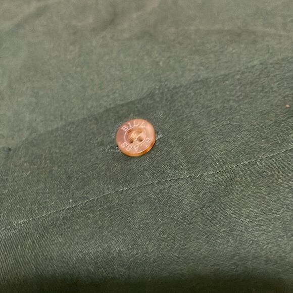 Bill blass vintage soft cotton short sleeve button up men’s army green shirt - Picture 4 of 12